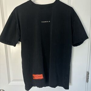YoungLA Black Tee with Red Accent
